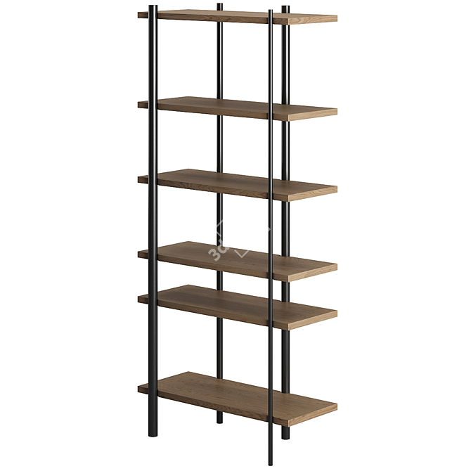 Elegant Cadence Bookcase for Library 3D model image 2