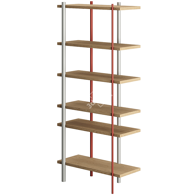 Elegant Cadence Bookcase for Library 3D model image 3