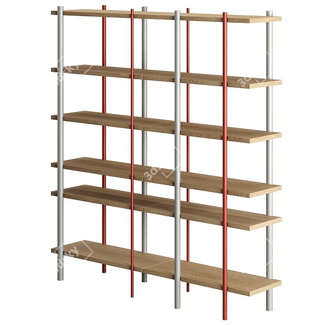 Elegant Cadence Bookcase for Library 3D model image 4