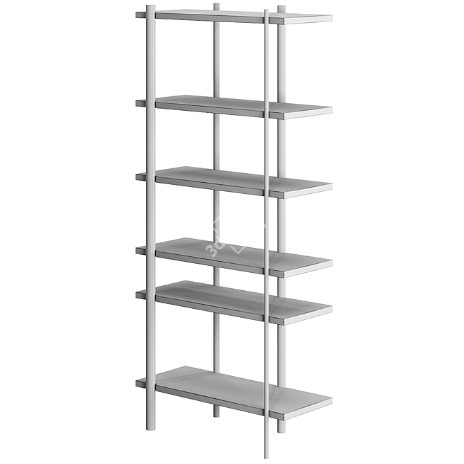 Elegant Cadence Bookcase for Library 3D model image 5