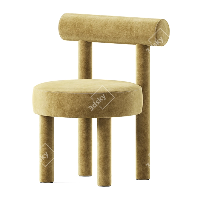 Velvet Upholstered Chair Gropius CS1 3D model image 4