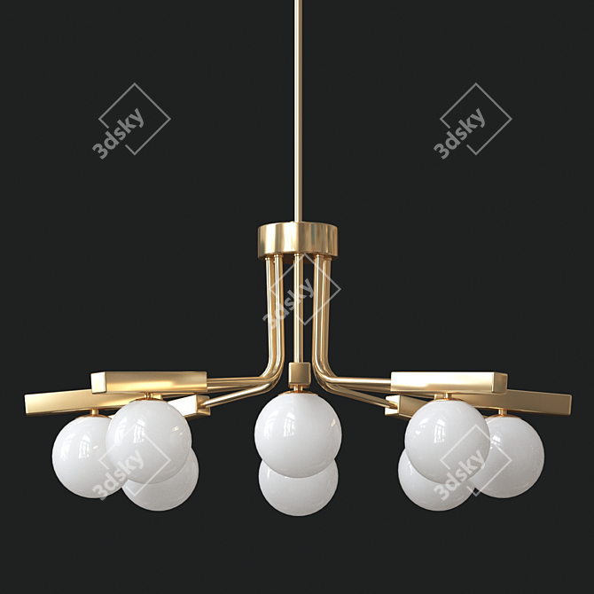 Scandinavian Glass Ball Chandelier 3D model image 1