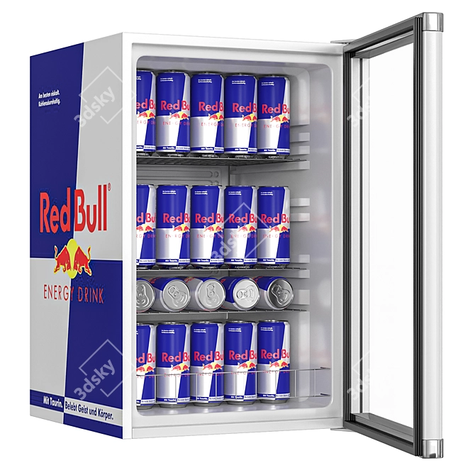  Compact Red Bull Fridge 3D model image 1