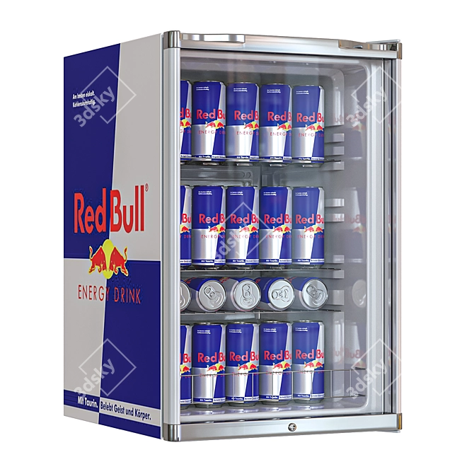  Compact Red Bull Fridge 3D model image 2