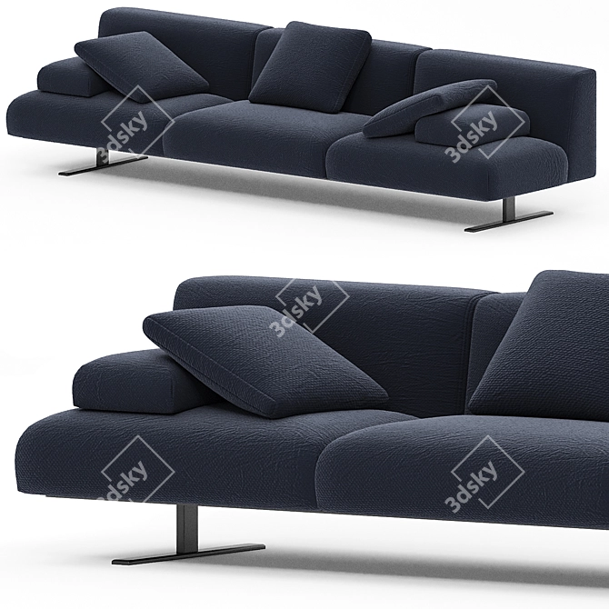 Stylish and Versatile Modular Sofa 3D model image 1