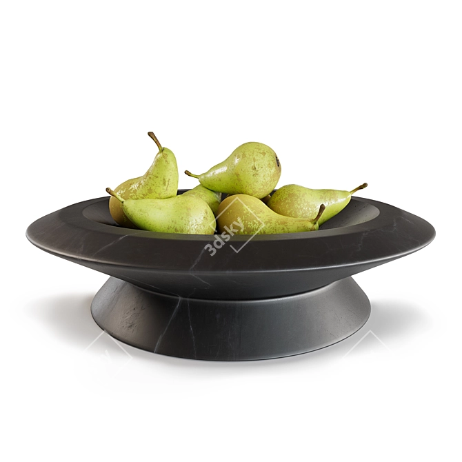 Elegant Black Marble Fruit Platter 3D model image 2