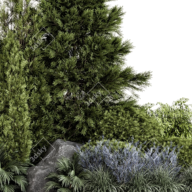 Garden Set 946 Bush Tree 3D model image 4