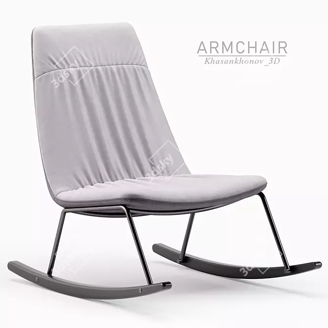 Elegant ANJO Rocking Armchair Design 3D model image 3