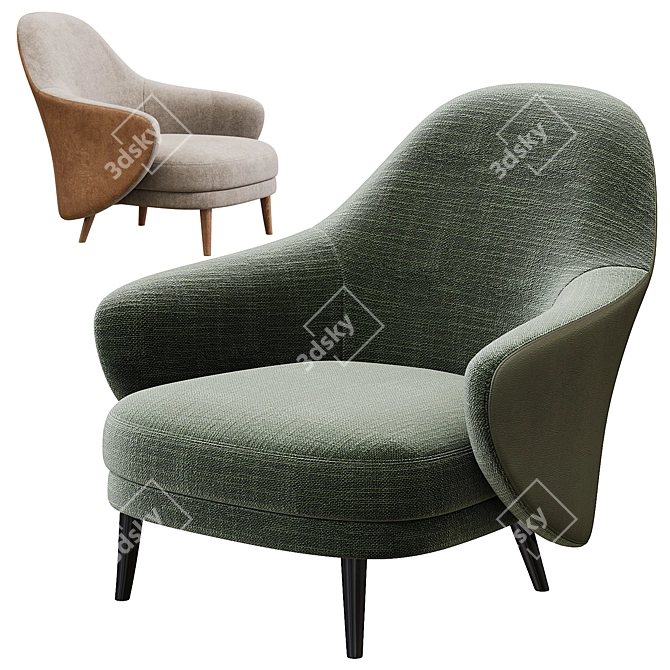 Elegant Gina Armchair by Konyshev 3D model image 2