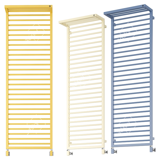 Elegant Steel Shadow Rack Radiator 3D model image 2