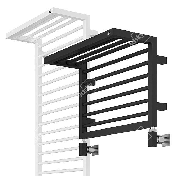 Elegant Steel Shadow Rack Radiator 3D model image 3