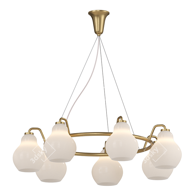 Jocelin CH 7 Designer Glass Chandelier 3D model image 1