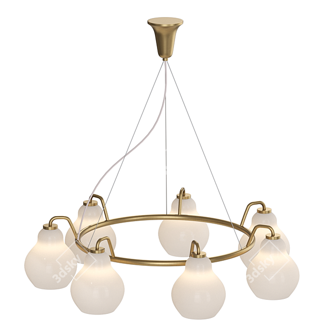 Jocelin CH 7 Designer Glass Chandelier 3D model image 2