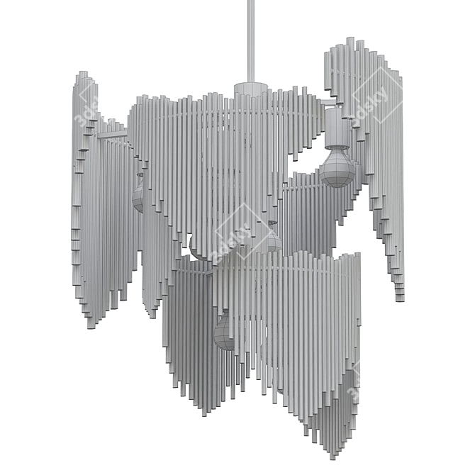 Mid-Century Italian Sculptural Chandelier 3D model image 2