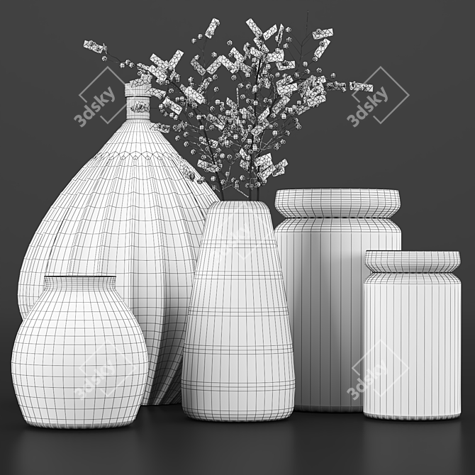 Rustic Concrete Vase Vol2 Unwrapped 3D model image 3