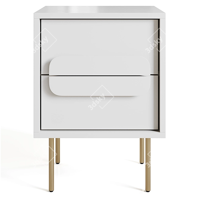 Gemini Bedside Table in Walnut 3D model image 2