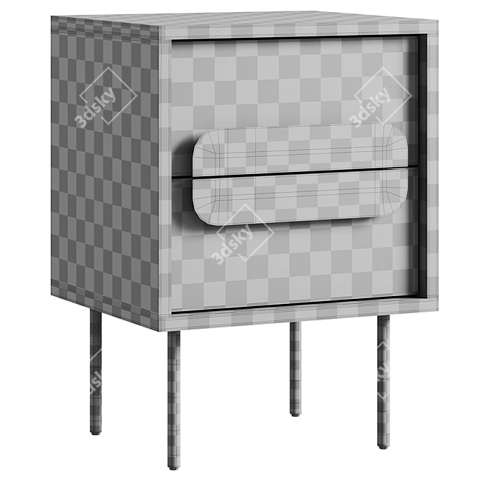 Gemini Bedside Table in Walnut 3D model image 4