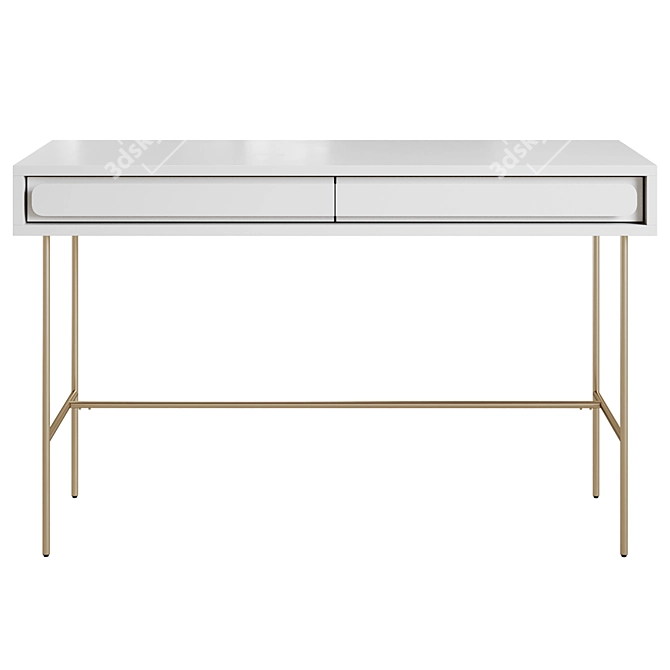 White Lacquer Gemini Desk West Elm 3D model image 2