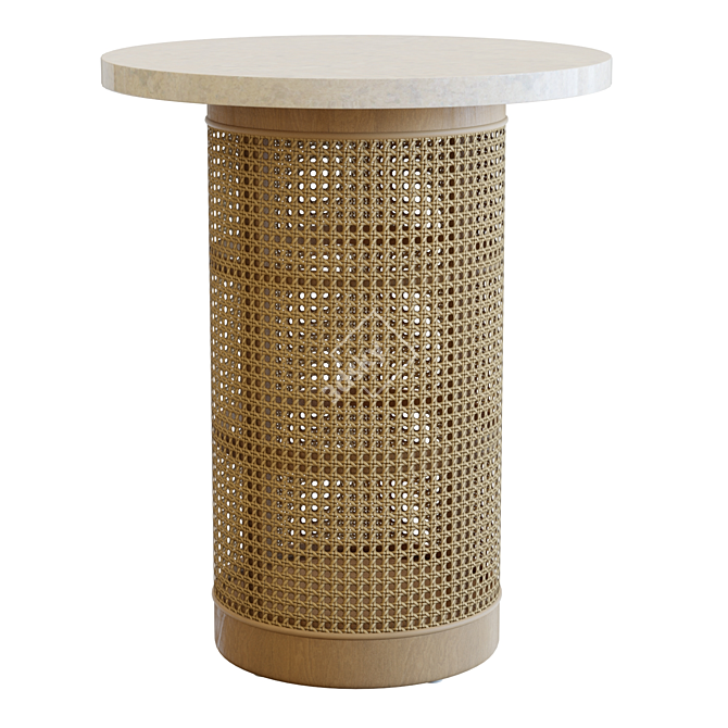 Vernet Travertine End Table Model 3D model image 1