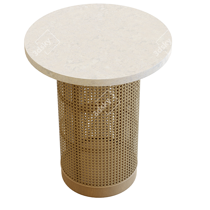 Vernet Travertine End Table Model 3D model image 2