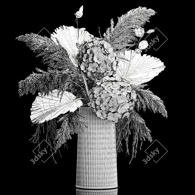 Eco Luxe Hydrangea Bouquet 3D model image 6