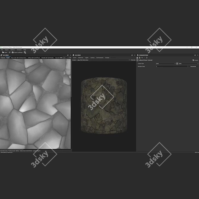 Field Stone 05 PBR Textures 3D model image 10