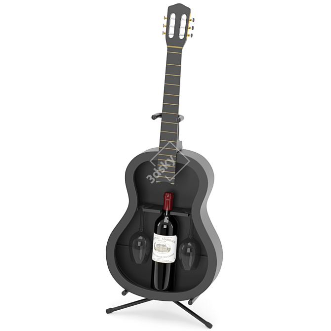 "Melodic Guitar Wine Holder 3D model image 1