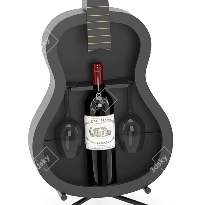 "Melodic Guitar Wine Holder 3D model image 2