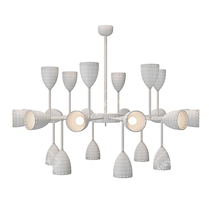 Courtney Branching Brass Chandelier: Modern Elegance 3D model image 3