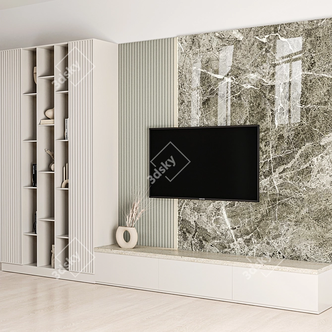 Modern TV Wall Design Set 3D model image 9