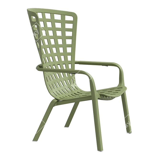 Outdoor Plastic Armchair Folio 3D model image 1