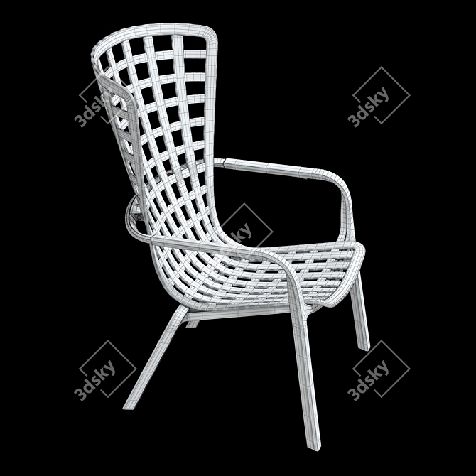 Outdoor Plastic Armchair Folio 3D model image 6