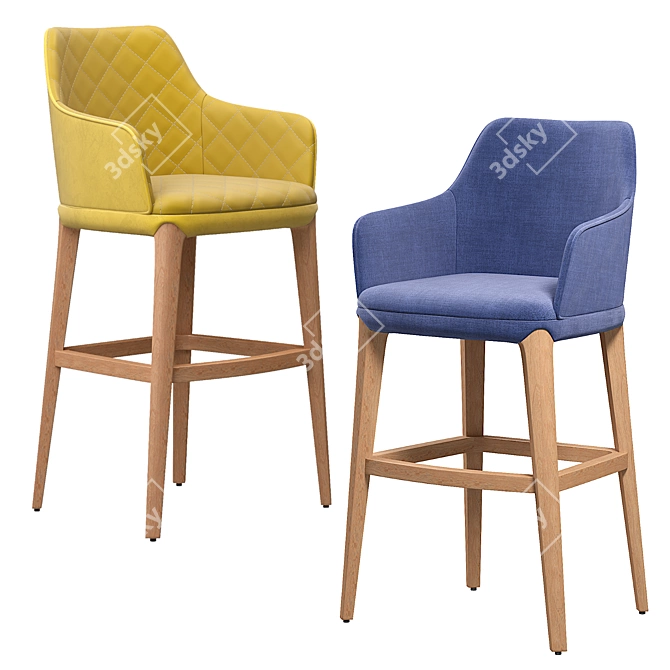 Modern Design Sabien Bar Stool 3D model image 1