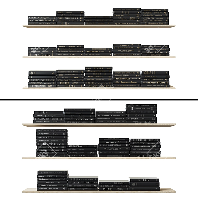 Gilded and Silvered Black Books 3D model image 6