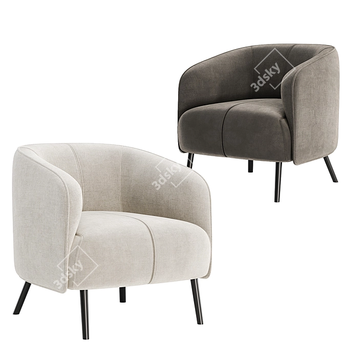 Stylish Amalfi Armchair for Sale 3D model image 5