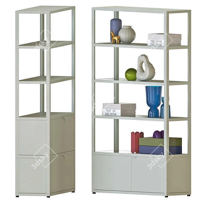 Storage Bookshelf High Modern Design 3D model image 4