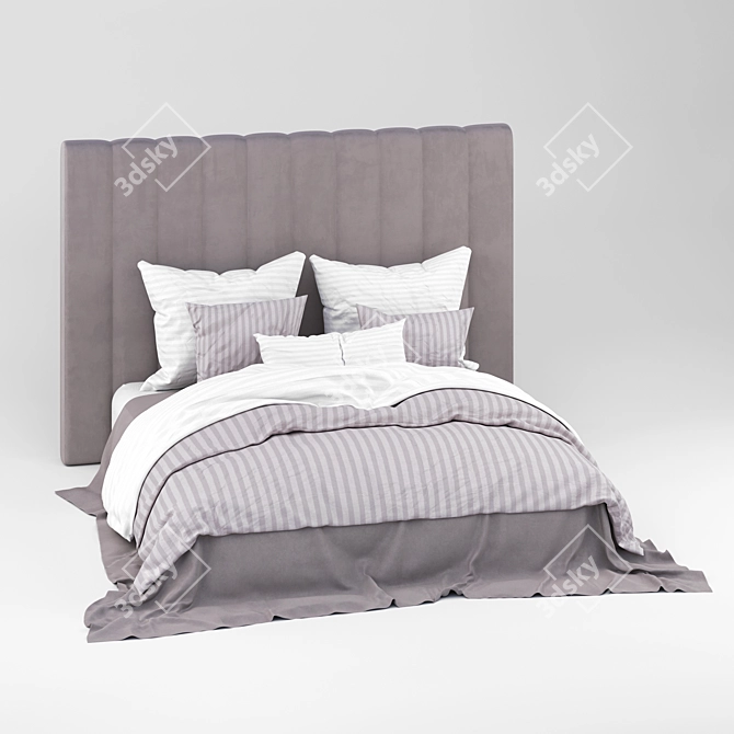 Sleek Corona-Rendered Modern Bed 3D model image 2