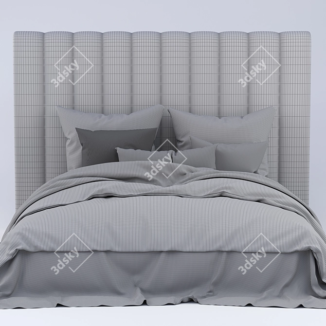 Sleek Corona-Rendered Modern Bed 3D model image 3