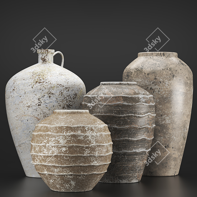 Handcrafted Concrete Vase Texture Bundle 3D model image 1