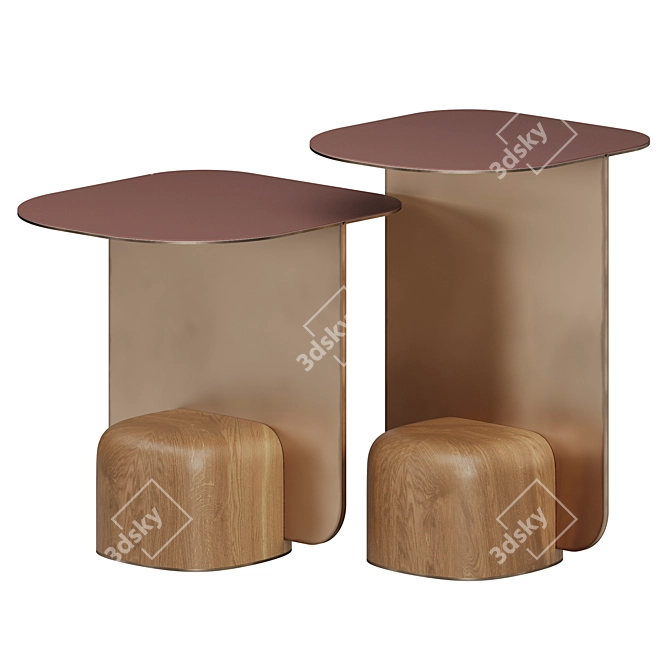 Dorius Linoleum Sofa Side Table 3D model image 1