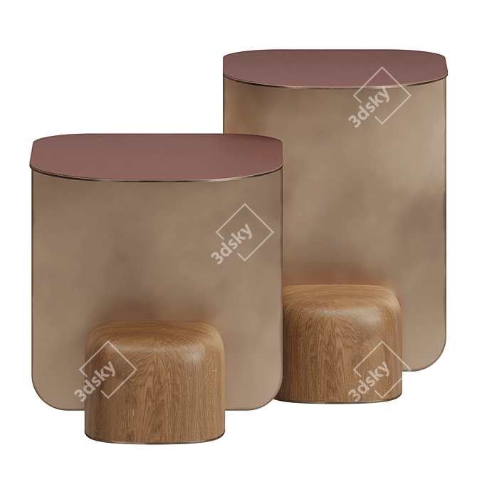 Dorius Linoleum Sofa Side Table 3D model image 3