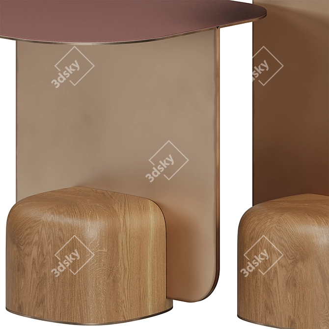 Dorius Linoleum Sofa Side Table 3D model image 4