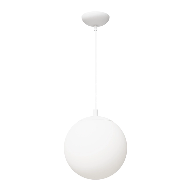 White Pendant Hanging Globe Light 3D model image 1