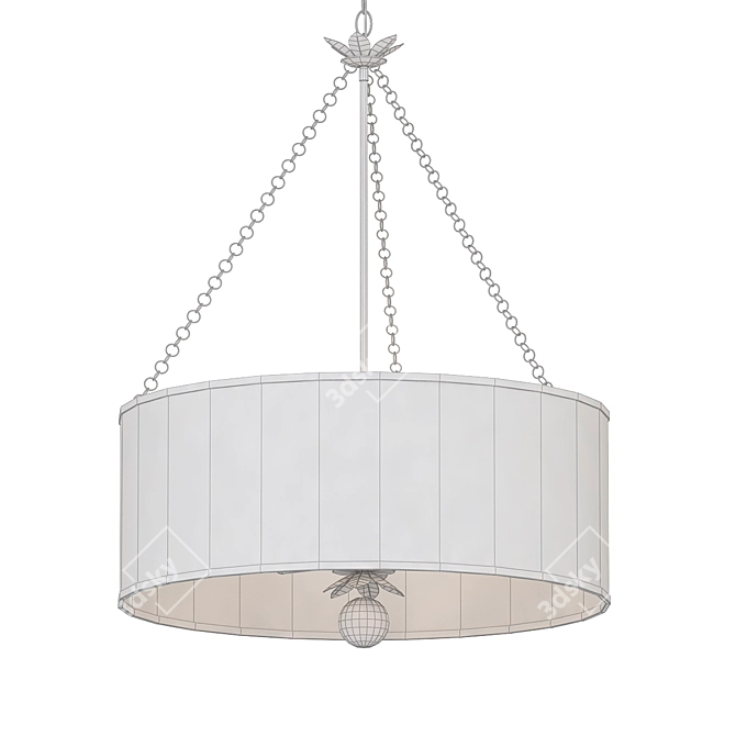 Leafy Olive Chandelier Drum Shade 3D model image 2