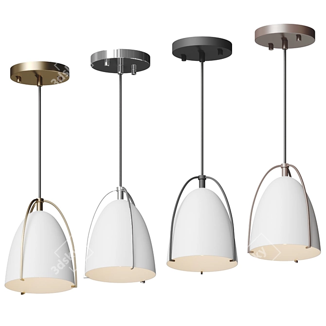 Sleek Industrial Pendant Light 3D model image 3