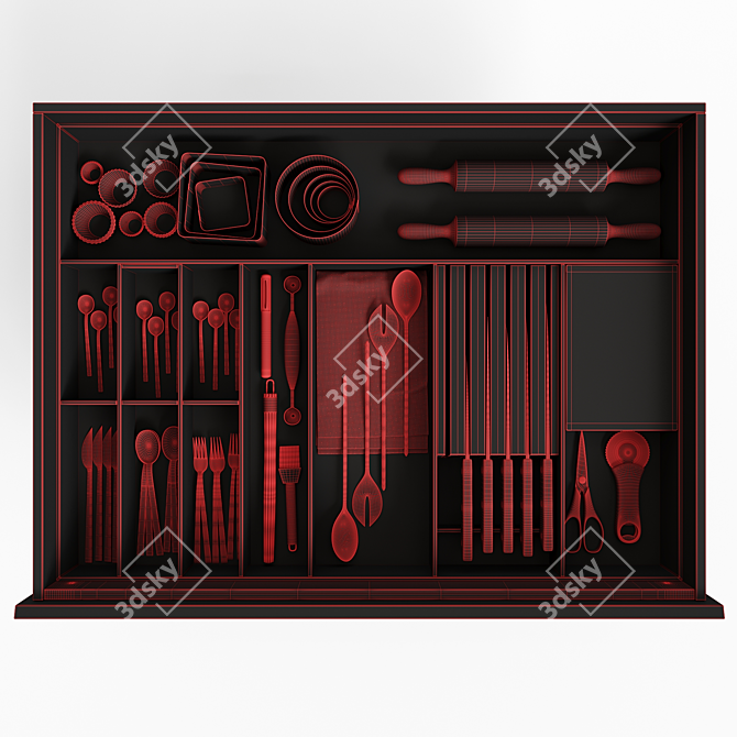 Customizable Kitchen Tray Model 3D model image 2