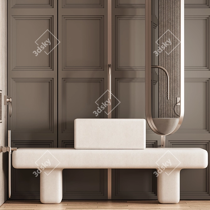 Modern Bathroom Furniture Set 05 3D model image 3