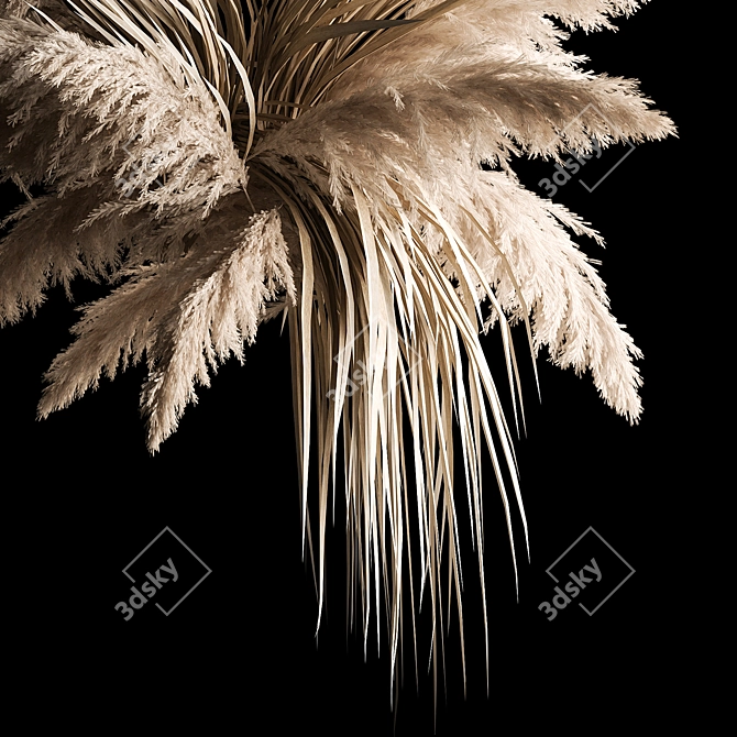 Elegant Pampas Reed Hanging Bouquet 3D model image 4