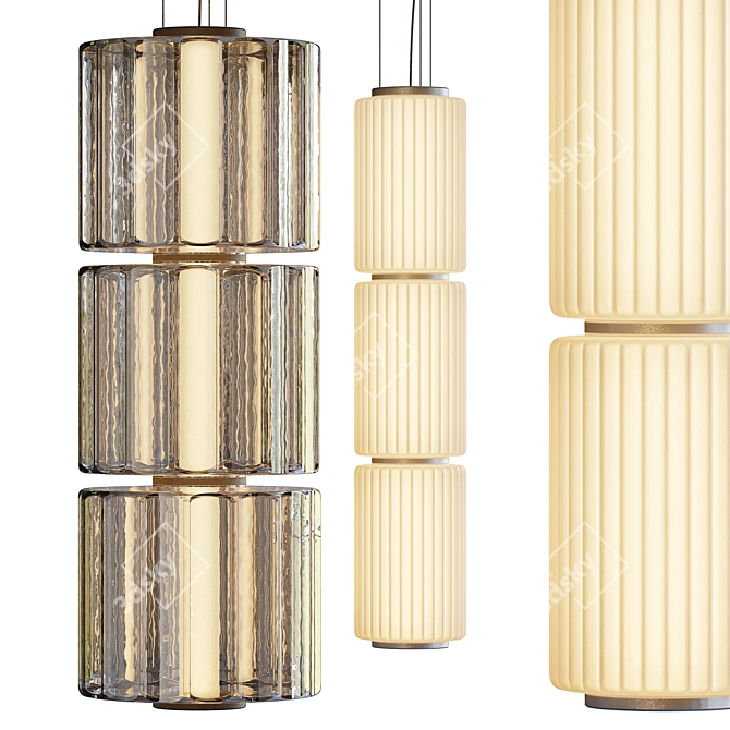 Column Pendant Light Fixture: Symmetry & Elegance 3D model image 2