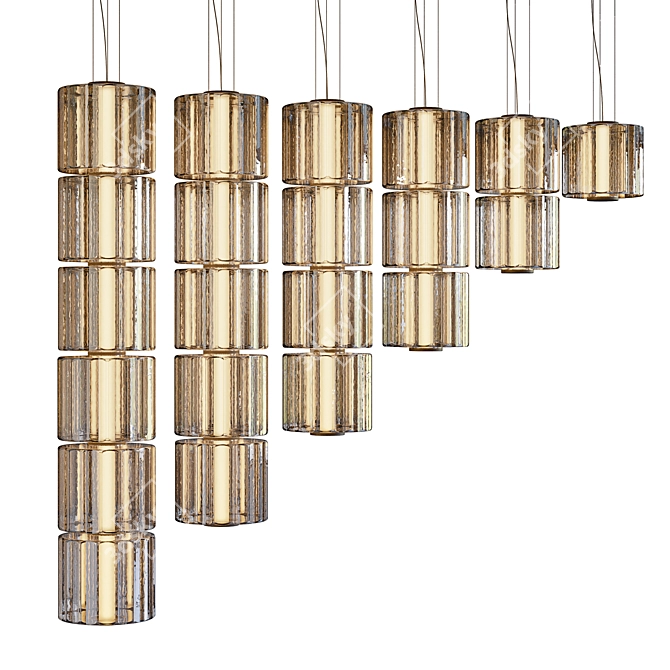 Column Pendant Light Fixture: Symmetry & Elegance 3D model image 3